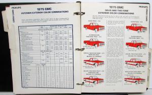 1975 GMC Truck Dealer Color & Trim Book Full Line Pickup Van Medium HD