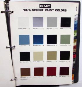 1975 GMC Truck Dealer Color & Trim Book Full Line Pickup Van Medium HD