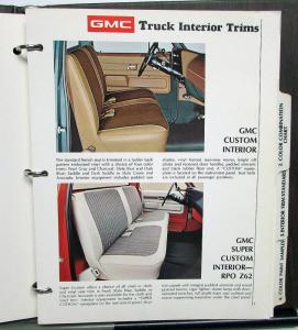 1973 GMC Truck Dealer Color & Trim Book Full Line Pickup Van Medium HD