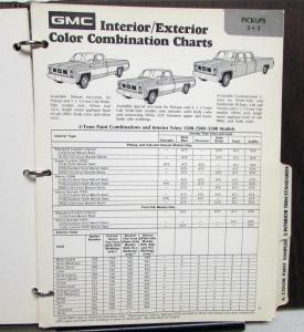 1973 GMC Truck Dealer Color & Trim Book Full Line Pickup Van Medium HD