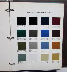1973 GMC Truck Dealer Color & Trim Book Full Line Pickup Van Medium HD