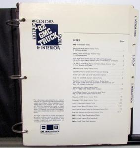 1982 GMC Truck Dealer Color & Trim Book Full Line Pickup Van Medium HD