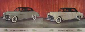 1950 Chrysler Paint Combination Sales Brochure Royal Windsor Saratoga New Yorker