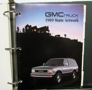 1989 GMC Truck Dealer Advertising Workbook Sales Ad Guide Light Duty Pickup Van
