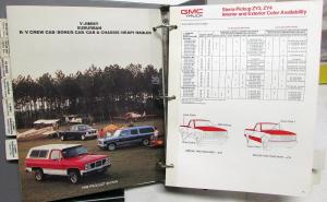 1989 GMC Light Duty Truck Dealer Color & Trim Album Book Pickup S15 Van Suburban