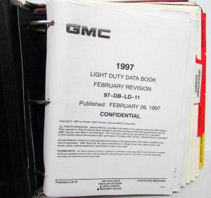 1997 GMC Light Duty Truck Dealer Data Book Features Options Specs Pricing