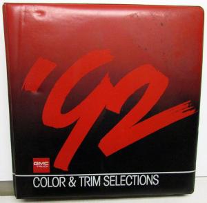 1992 GMC Light Duty Truck Dealer Color & Trim Album Book Pickup Jimmy Van Yukon