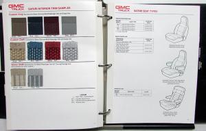 1992 GMC Light Duty Truck Dealer Color & Trim Album Book Pickup Jimmy Van Yukon
