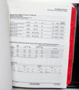 1991 GMC Light Duty Truck Dealer Data Book Sales Reference Pickup Jimmy Van
