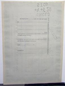 1920 Lincoln Motor Co Stock Certificate TD 451 Notarized Original Memorabilia