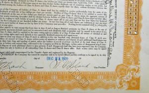 1921 Lincoln Motor Co Stock Certificate TDO 6985 Notarized Original Memorabilia