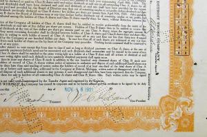 1921 Lincoln Motor Co Stock Certificate TDO 6484 Notarized Original Memorabilia