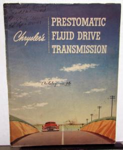 1950 Chrysler Prestomatic Fluid Drive Transmission Sales Brochure