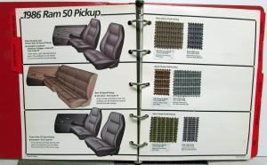 1986 Dodge Truck Dealer Color & Trim Book Pickup Ramcharger Van Ram 50 Dakota