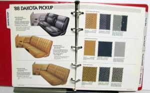 1988 Dodge Truck Dealer Color & Trim Book Pickup Ramcharger Van Raider Dakota