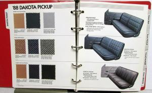 1988 Dodge Truck Dealer Color & Trim Book Pickup Ramcharger Van Raider Dakota