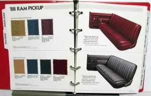 1988 Dodge Truck Dealer Color & Trim Book Pickup Ramcharger Van Raider Dakota