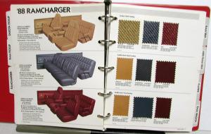 1988 Dodge Truck Dealer Color & Trim Book Pickup Ramcharger Van Raider Dakota