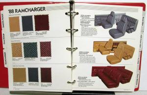 1988 Dodge Truck Dealer Color & Trim Book Pickup Ramcharger Van Raider Dakota