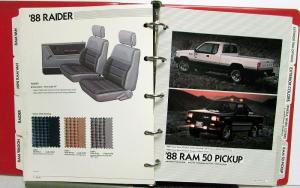 1988 Dodge Truck Dealer Color & Trim Book Pickup Ramcharger Van Raider Dakota