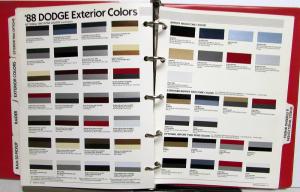 1988 Dodge Truck Dealer Color & Trim Book Pickup Ramcharger Van Raider Dakota