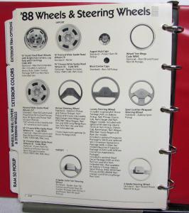 1988 Dodge Truck Dealer Color & Trim Book Pickup Ramcharger Van Raider Dakota