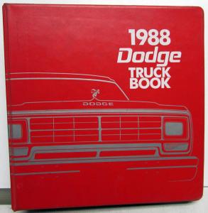 1988 Dodge Truck Book Dealer Data Reference Album Pickup Ramcharger Dakota Van