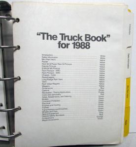 1988 Dodge Truck Book Dealer Data Reference Album Pickup Ramcharger Dakota Van