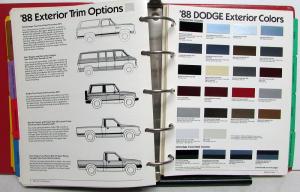 1988 Dodge Truck Book Dealer Data Reference Album Pickup Ramcharger Dakota Van