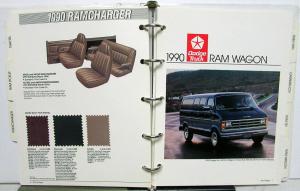 1990 Dodge Truck Color & Trim Dakota Ram Pickup 50 Ramcharger Van