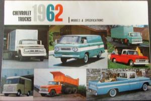 1962 Chevrolet Truck Full Line Pickup Models Specifications Sales Brochure