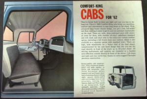 1962 Chevrolet Truck Full Line Pickup Models Specifications Sales Brochure