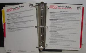 1993 Dodge Truck Dealer Data Book Product Info Dakota Ram Pickup Ramcharger Van