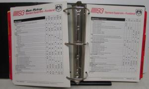 1993 Dodge Truck Dealer Data Book Product Info Dakota Ram Pickup Ramcharger Van