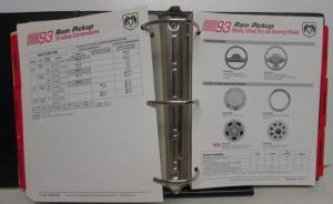 1993 Dodge Truck Dealer Data Book Product Info Dakota Ram Pickup Ramcharger Van