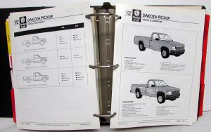 1992 Dodge Truck Dealer Data Book Product Info Dakota Ram Pickup Ramcharger Van