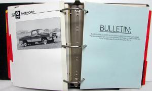 1992 Dodge Truck Dealer Data Book Product Info Dakota Ram Pickup Ramcharger Van