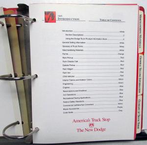 1996 Dodge Truck Dealer Data Book Product Info Dakota Ram Pickup Van Caravan C/V
