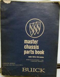 1940 to 1964 Buick Master Chassis Parts Book Original Riviera Wildcat LeSabre