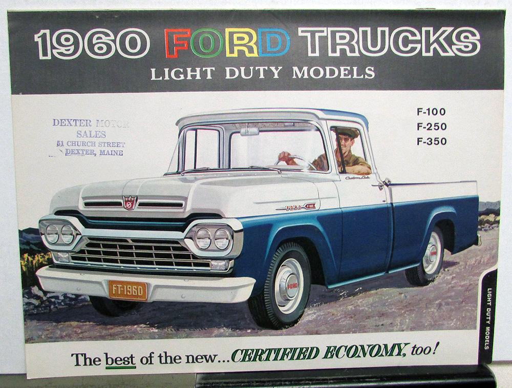 1960 Ford Pickup Truck Model F 100 250 350 Light Duty Sales Brochure Original