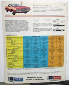 1972 Ford Truck Canadian Dealer Pickup F100 250 350 Ranchero Sales Brochure