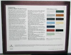 1978 Chrysler LeBaron Dealer Sales Brochure