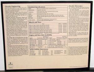 1978 Chrysler Cordoba Dealer Sales Brochure