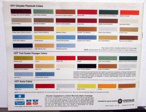 1977 Chrysler Plymouth Dealer Sales Brochure Cordoba Volare Van Trail Duster