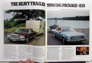 1975 Chrysler Plymouth Dealer Sales Brochure Trailer Towing Guide