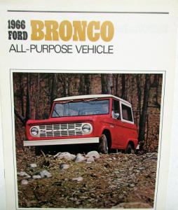1966 Ford Bronco Dealer Sales Brochure Original