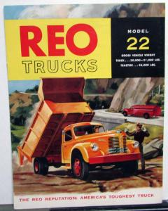 1952 REO Trucks Dealer Sales Brochure Model 22 Features Options Specs