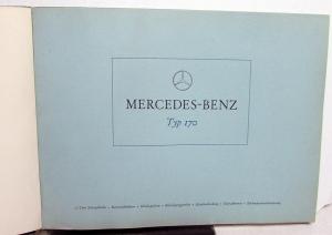 1935 Mercedes Benz Type 170 Dealer Sales Brochure Original German Text 1-35