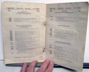 1928 Durant Four Star Series Dealer Repair Parts List Book Model M2 Original
