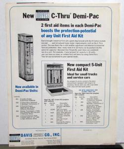 1966 1967 Davis Emergency Equipment First aid Kits & Cabinets Sales Sheets